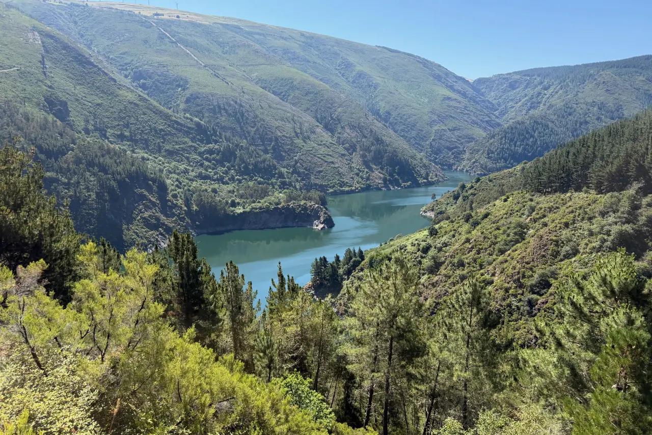A river valley below the Asturian ridges